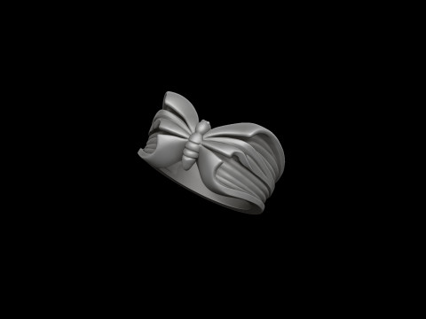 Butterfly Ring 3D print model 3Dプリントモデル