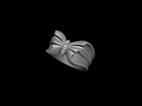 バタフライリング 3D プリントモデル 3Dプリントモデル