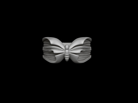Butterfly Ring 3D print model 3Dプリントモデル