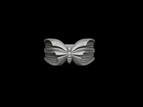 バタフライリング 3D プリントモデル 3Dプリントモデル
