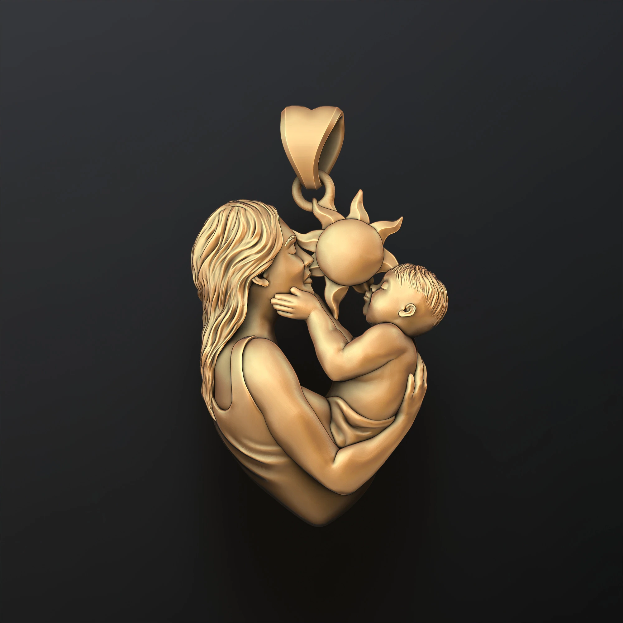 Mother Baby Pendant 3D print model 3D Print Model .c4d .max .obj .3ds .fbx .stl .blend 
