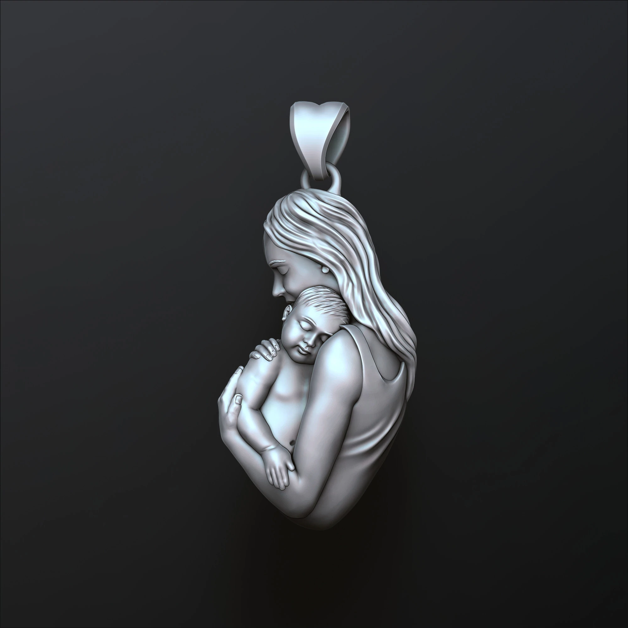 Mother Baby Pendant Version 2 3D print model 3D Print Model .c4d .max .obj .3ds .fbx .stl .blend 