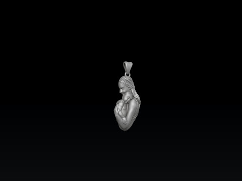 Mother Baby Pendant Version 2 3D print model 3Dプリントモデル