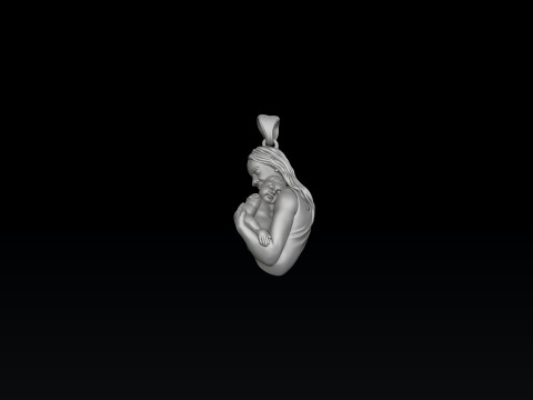 Mother Baby Pendant Version 2 3D print model 3Dプリントモデル
