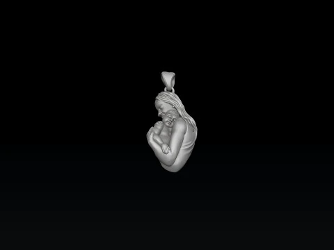 Mother Baby Pendant Version 2 3D print model 3D Print Model