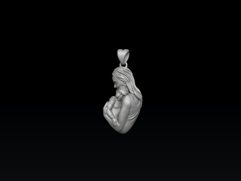Mother Baby Pendant Version 2 3D print model 3Dプリントモデル