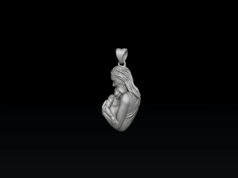 Mother Baby Pendant Version 2 3D print model 3D Print Model