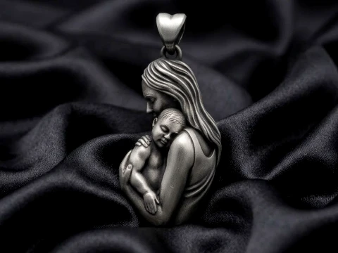 Mother Baby Pendant Version 2 3D print model 3D Print Model
