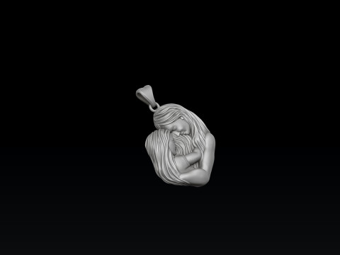 Mother Daughter Pendant 3D print model 3D Baskı Modeli