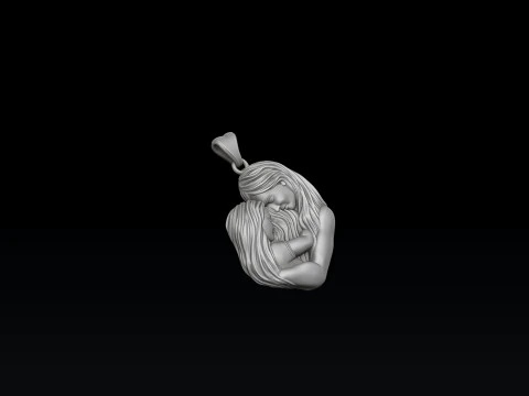 Mother Daughter Pendant 3D print model 3D Print Model