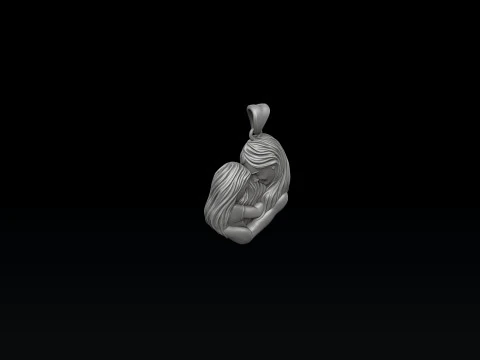 Mother Daughter Pendant 3D print model 3D Print Model