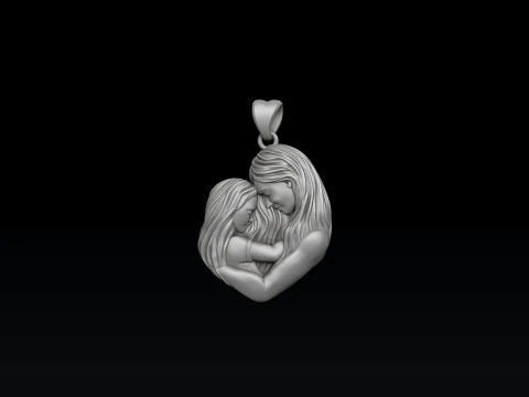 Mother Daughter Pendant 3D print model 3D Print Model