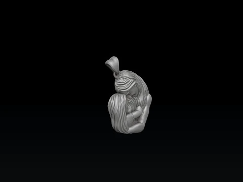 Mother Daughter Pendant 3D print model 3D Print Model