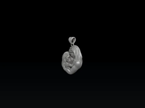 Mother Daughter Pendant 3D print model 3D Print Model