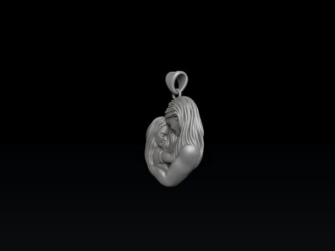 Mother Daughter Pendant 3D print model 3D Print Model