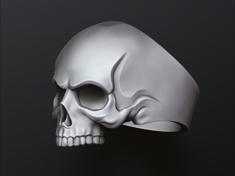 Skull Ring 3D print model 3Dプリントモデル
