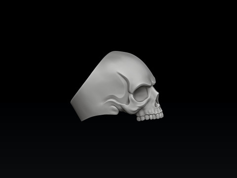 Skull Ring 3D print model 3Dプリントモデル