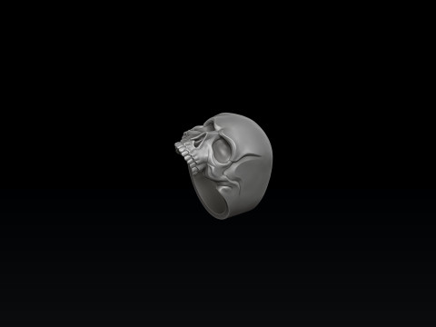 Skull Ring 3D print model 3Dプリントモデル
