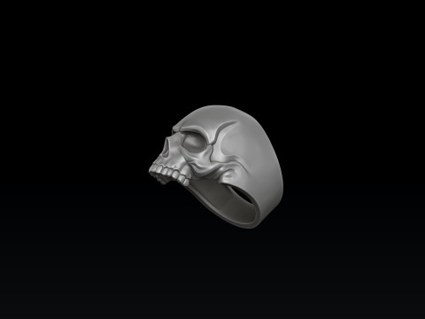 Skull Ring 3D print model 3Dプリントモデル