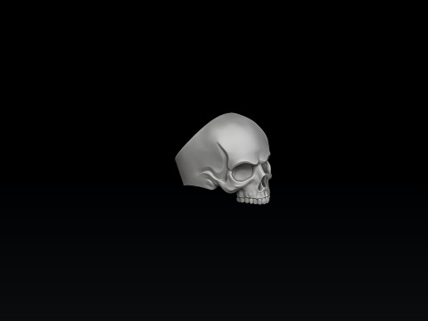 Skull Ring 3D print model 3Dプリントモデル