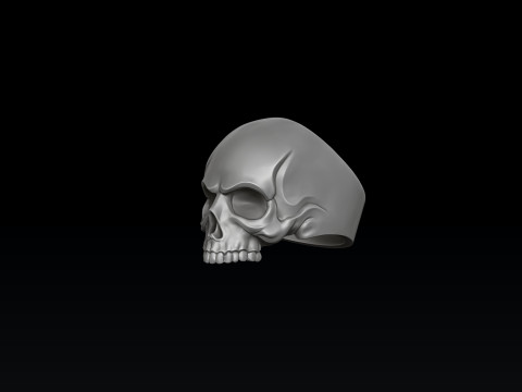 Skull Ring 3D print model 3Dプリントモデル