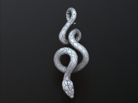 Snake Pendant 3D print model 3Dプリントモデル