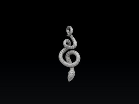 Snake Pendant 3D print model 3Dプリントモデル