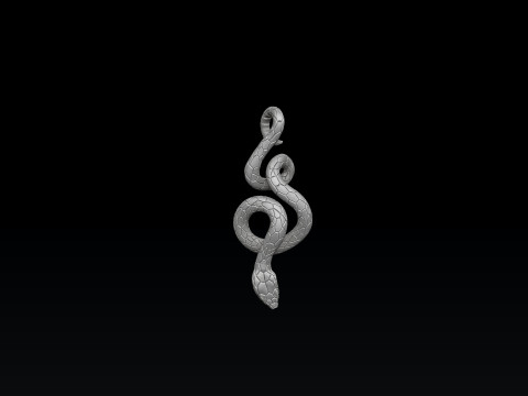 Snake Pendant 3D print model 3Dプリントモデル