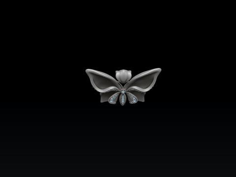 Butterfly Pendant With Gems 3D print model 3Dプリントモデル