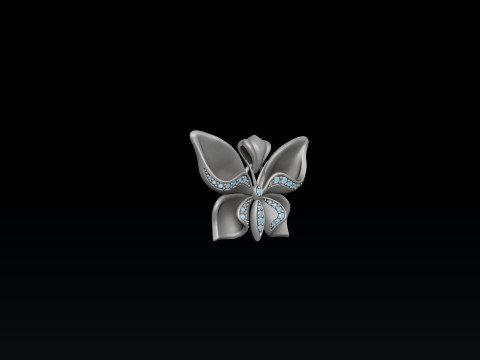 Butterfly Pendant With Gems 3D print model 3Dプリントモデル