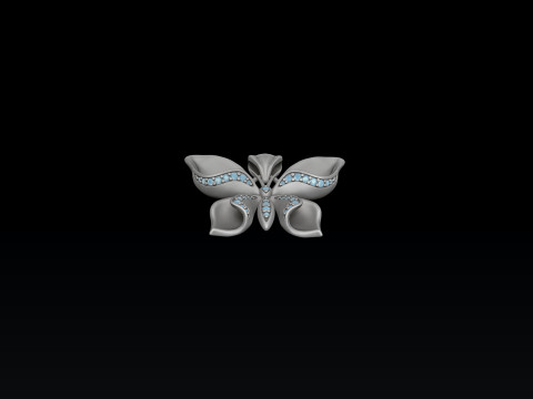 Butterfly Pendant With Gems 3D print model 3Dプリントモデル