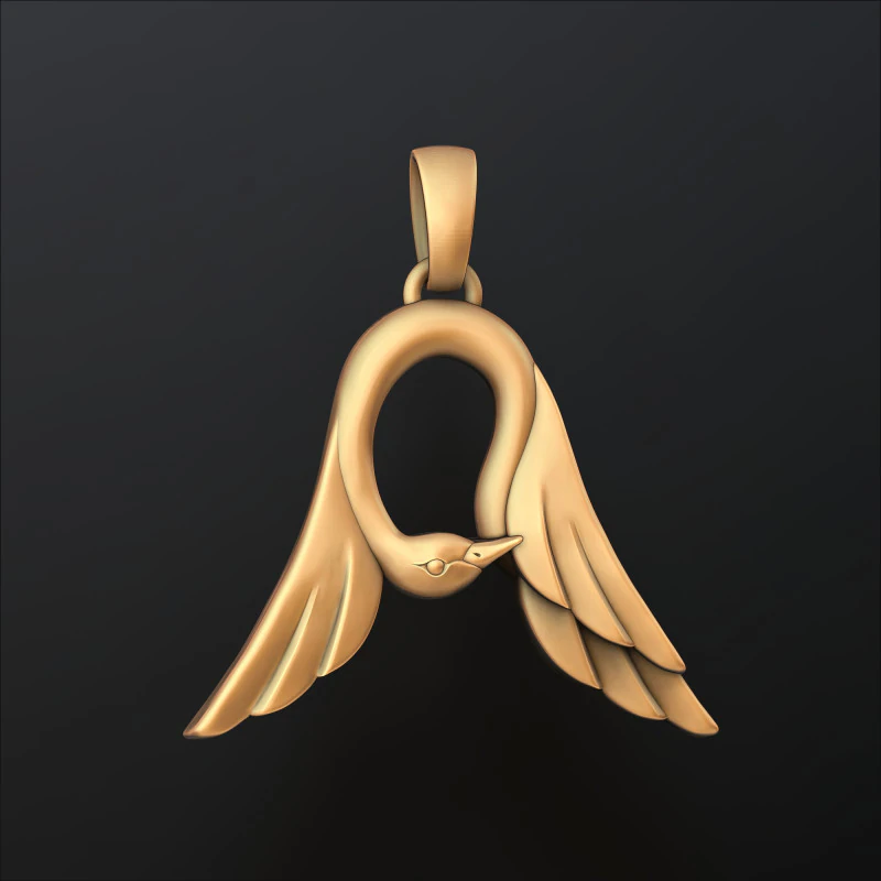 Colgante con la letra A del pájaro Modelo de impresión en 3D Modelo de impresión 3D .c4d .max .obj .3ds .fbx .stl .blend