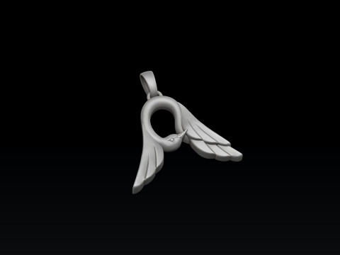 Bird Letter A Pendant 3D print model Model do druku 3D