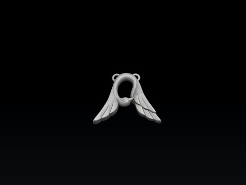 Bird Letter A Pendant 3D print model Model do druku 3D