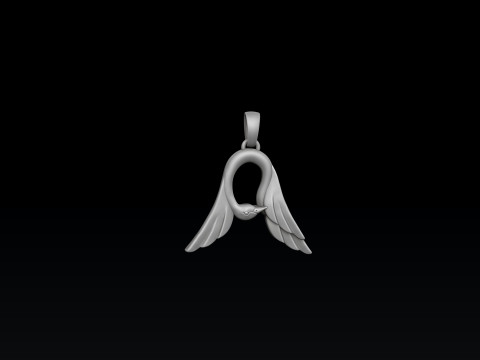 Bird Letter A Pendant 3D print model Model do druku 3D