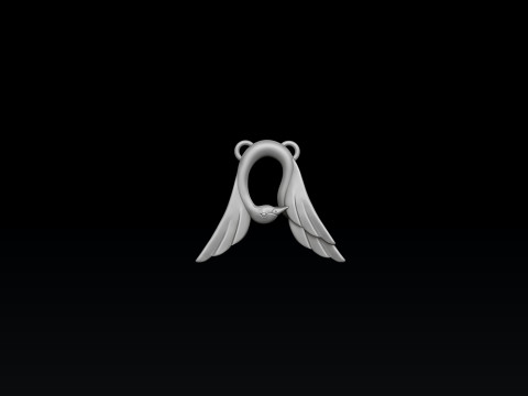 Bird Letter A Pendant 3D print model Model do druku 3D