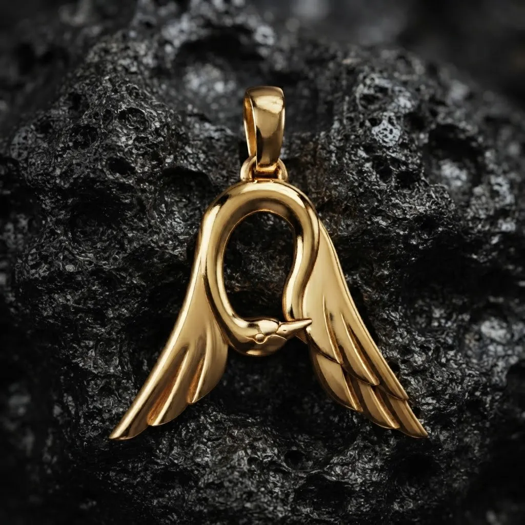 Bird Letter A Pendant 3D print model 3D Print Model .c4d .max .obj .3ds .fbx .stl .blend 