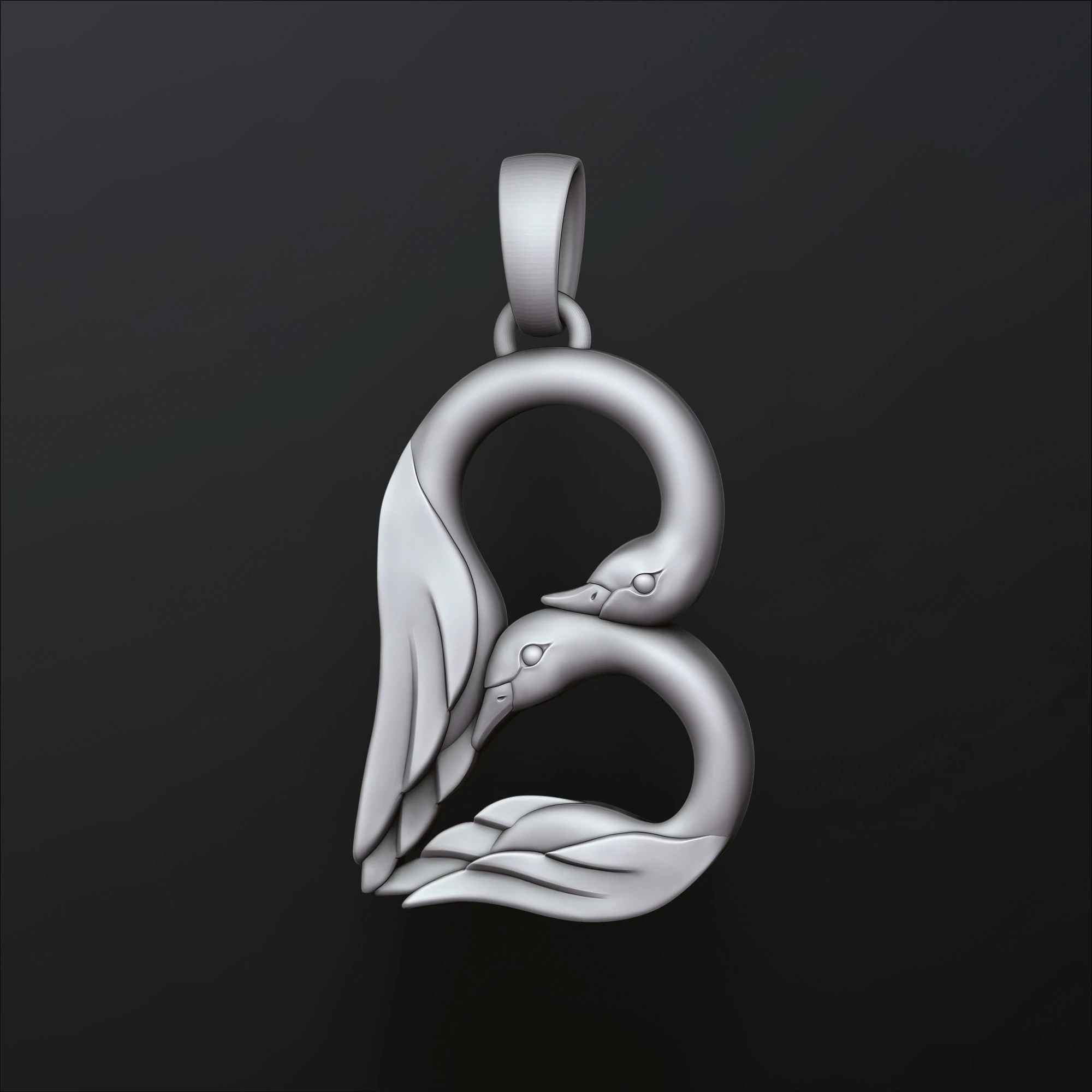 새 문자 B 펜던트 3D 프린트 모델 3D 프린트 모델 .c4d .max .obj .3ds .fbx .stl .blend 