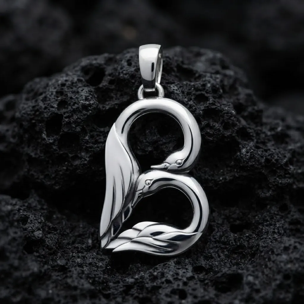 Bird Letter B Pendant 3D print model 3D Print Model .c4d .max .obj .3ds .fbx .stl .blend 