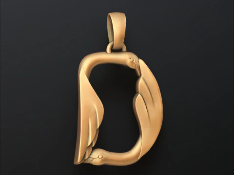 Vogel Letter D hanger 3D-printmodel 3D printmodel