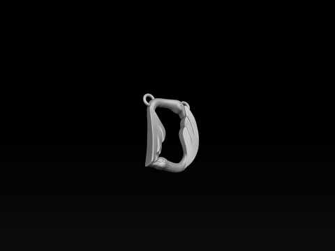 Bird Letter D Pendant 3D print model 3D Print Model