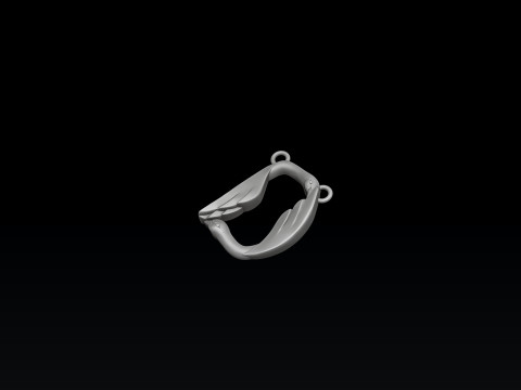 Bird Letter D Pendant 3D print model 3D Print Model
