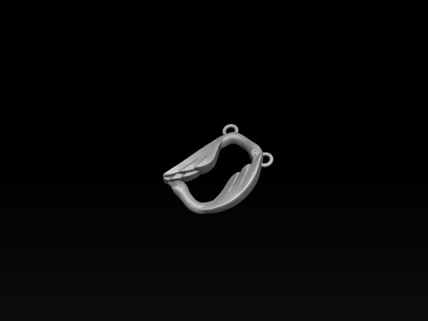 Bird Letter D Pendant 3D print model 3D Print Model