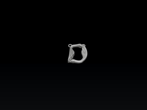 Bird Letter D Pendant 3D print model 3D Print Model