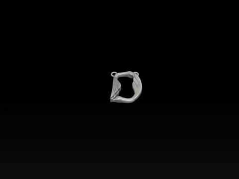 Bird Letter D Pendant 3D print model 3D Print Model