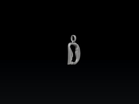 Bird Letter D Pendant 3D print model 3D Print Model