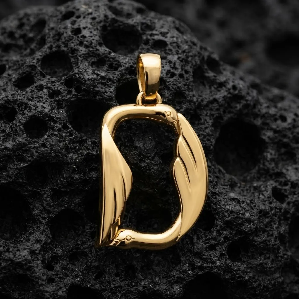 Bird Letter D Pendant 3D print model 3D Print Model .c4d .max .obj .3ds .fbx .stl .blend 