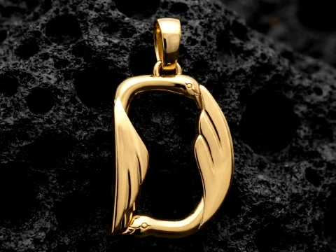 Bird Letter D Pendant 3D print model 3D Print Model
