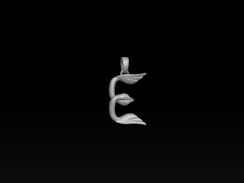 Bird Letter D Pendant 3D print model 3D Print Model