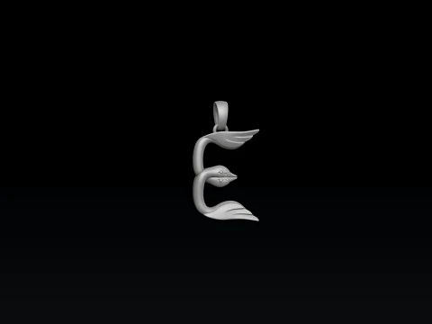 Bird Letter D Pendant 3D print model 3D Print Model